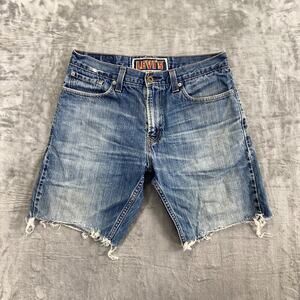 Vintage Levi's Men's 514 Slim Straight Cutoff Denim Shorts 33 Blue Jorts